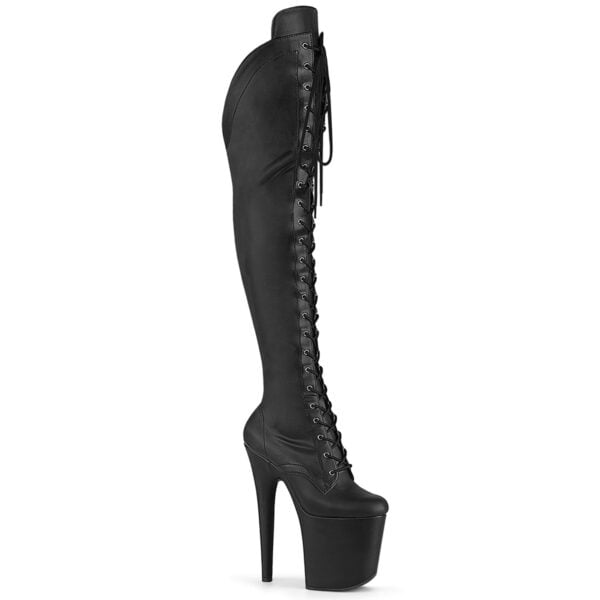 Pleaser - Flamingo 3014 - Black Mat - Faux Leather - 8inch