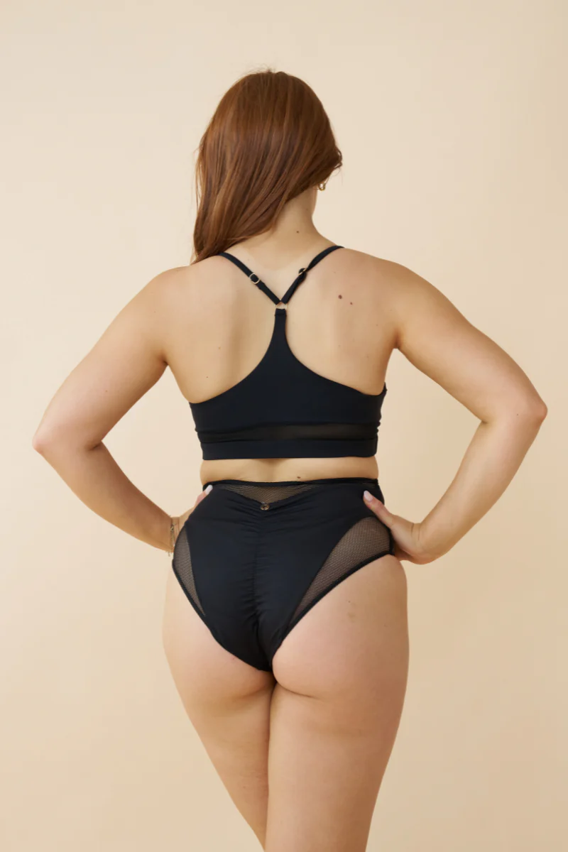 Lunalae - Blake High Waist Mesh Short Black – Image 3